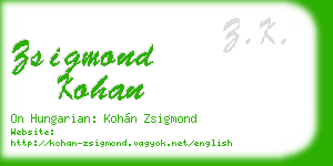 zsigmond kohan business card